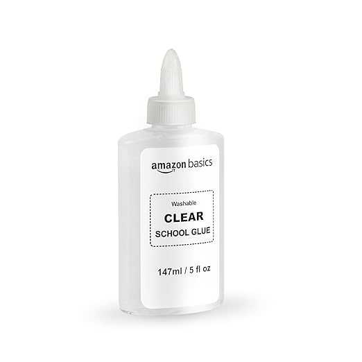 Amazon Basics Washable Liquid School Glue, 5 fl.oz Bottle, 147ml,1-Pack, Clear-DeskLoop Office