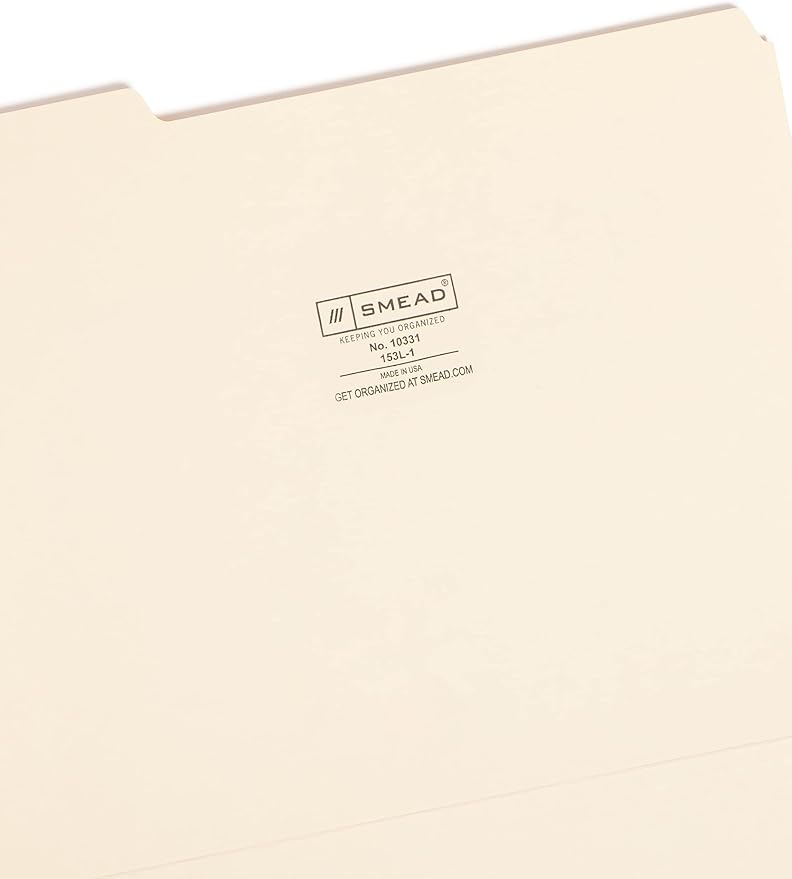 Smead File Folder, 1/3-Cut Tab, Left Position, Letter Size, 100 per Box - Image 3