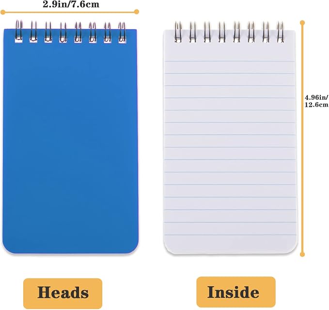 QiCheng 12 pcs Pocket Notebook Mini Notepad Small Spiral Notebooks 3X5Inch | - Image 3