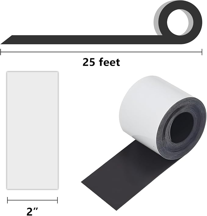 Dry Erase Magnetic Strip 2" x 25 Feet, Reusable Magnetic Labels - Image 4