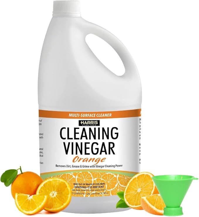 HARRIS Cleaning Vinegar All Purpose Household Surface Cleaner, 128oz (Orange) with Easy Pour Funnel Included-DeskLoop Office
