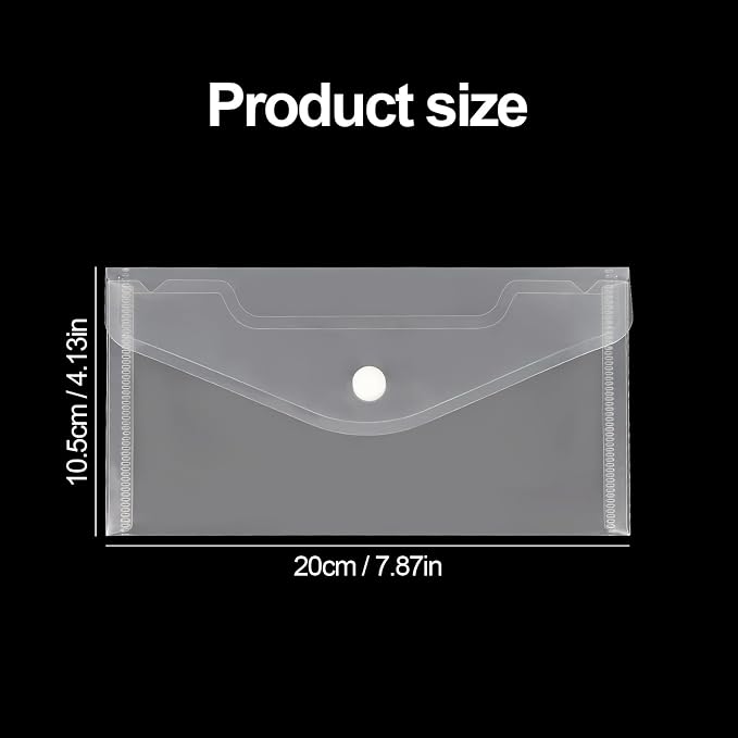Plastic Envelopes 10 Pack Clear Document Folders，Plastic Envelopes - Image 3