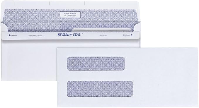Quality Park #8 5/8 Double-Window Security Envelopes, Self-Sealing, Tamper - Image 2