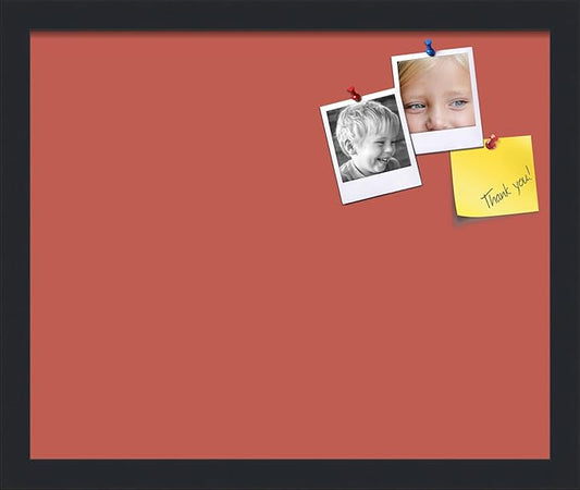 PinPix 17x14 Inch Cork Bulletin Board. This Decorative Framed Pin Board Comes with Crimson Pastel Design and a Satin Black Frame. Ideal for Home Office Decor or Message Board (PinPix-1807)-DeskLoop Office