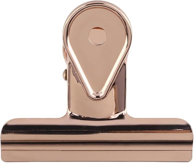 Xiaoyztan Mini Clips, 65mm Wide Rose Gold Bulldog Clips Paper Clip Binder Bull - Image 2