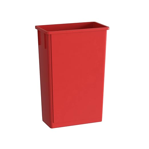23 Gallon Red Slim Jim Trash Can-DeskLoop Office