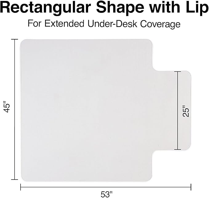 Staples Office Chair Mat, Hard Floors, Textured Underside, Extended Under-Desk - Image 6