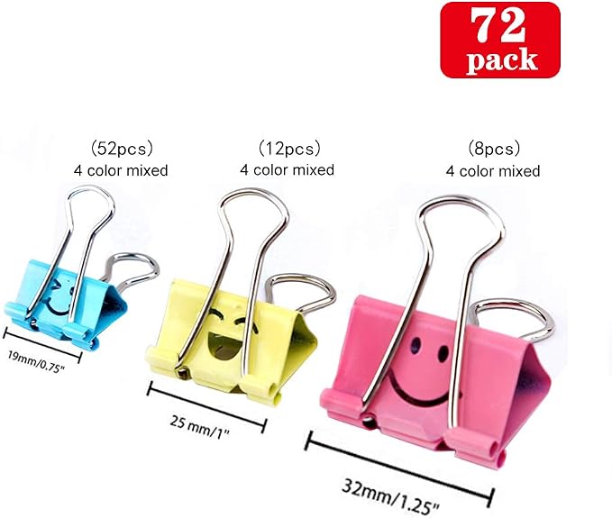 【72pack】 Binder Clips, Limque Paper Clips, Paper Clamps - Image 2