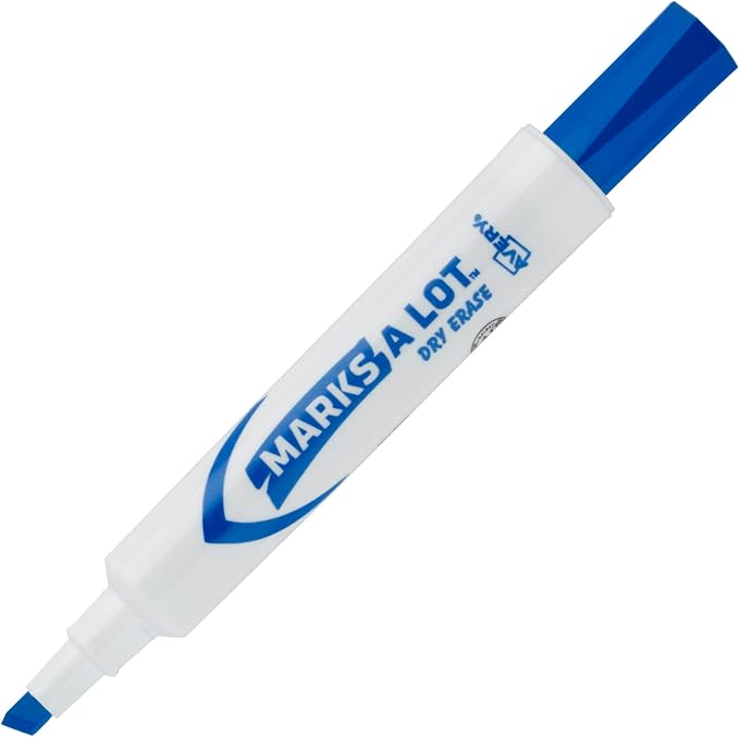 Avery Marks A Lot Dry Erase Markers, Low Odor, Chisel Tip, 12 Blue Whiteboard - Image 3