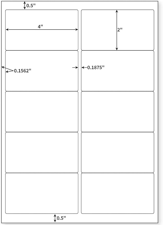 Coopaty 2"x4" Shipping Labels, FBA 10 Up Address mailing Label, White Sticker Address Label for Laser/Inkjet Printer (500 Sheets, 5000 Labels)