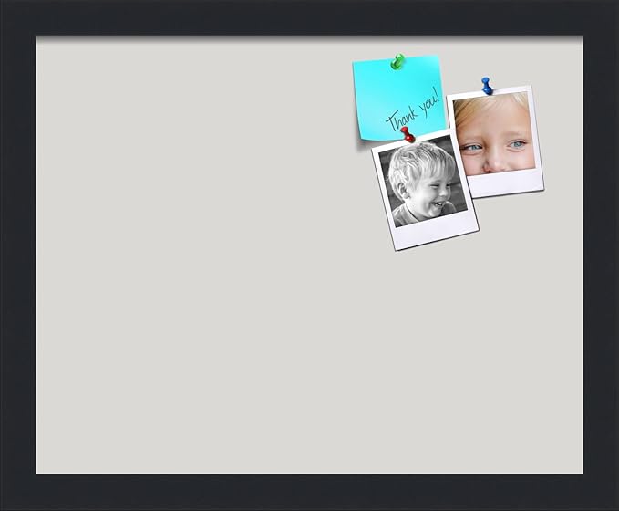 PinPix 15x12 Inch Cork Bulletin Board. This Decorative Framed Pin Board Comes with Light Stone Design and a Satin Black Frame. Ideal for Home Office Decor or Message Board (PinPix-1809)-DeskLoop Office