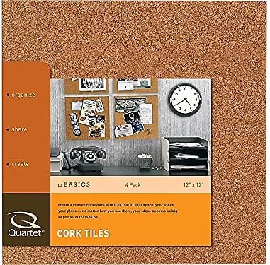 Quartet Cork Tiles, Bulletin Board Cork Panels 12" x 12" x 3/16", 4 Pack - Image 5