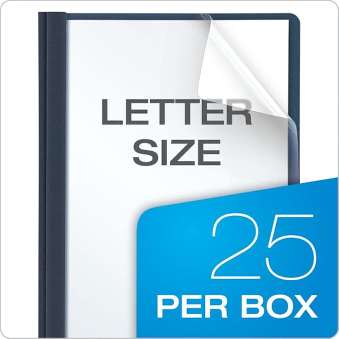 Oxford Clear Front Report Covers, Dark Blue, Letter Size, 25 per Box - Image 8