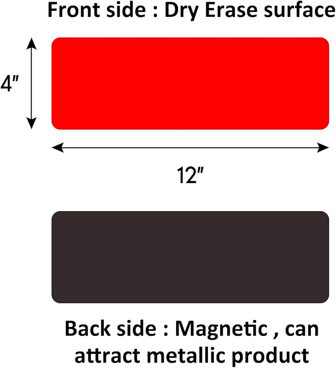 Dry Erase Magnetic Labels Large 12"x 4", Big Magnetic Labels - Image 4