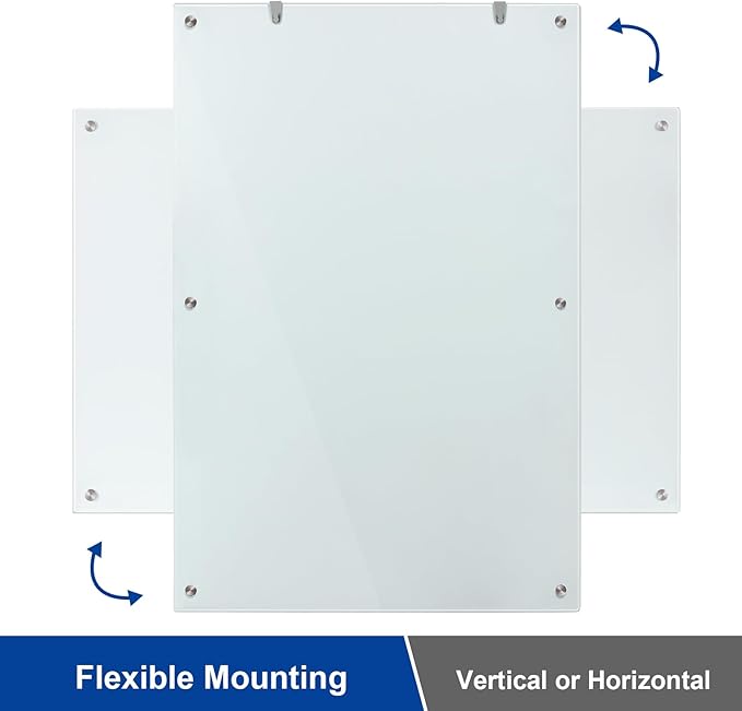 Large Glass Dry Erase Board, 72 x 48 Inches Magnetic Glass Whiteboard for Wall, 6' x 4' Frameless Board for Office, Home, School-DeskLoop Office