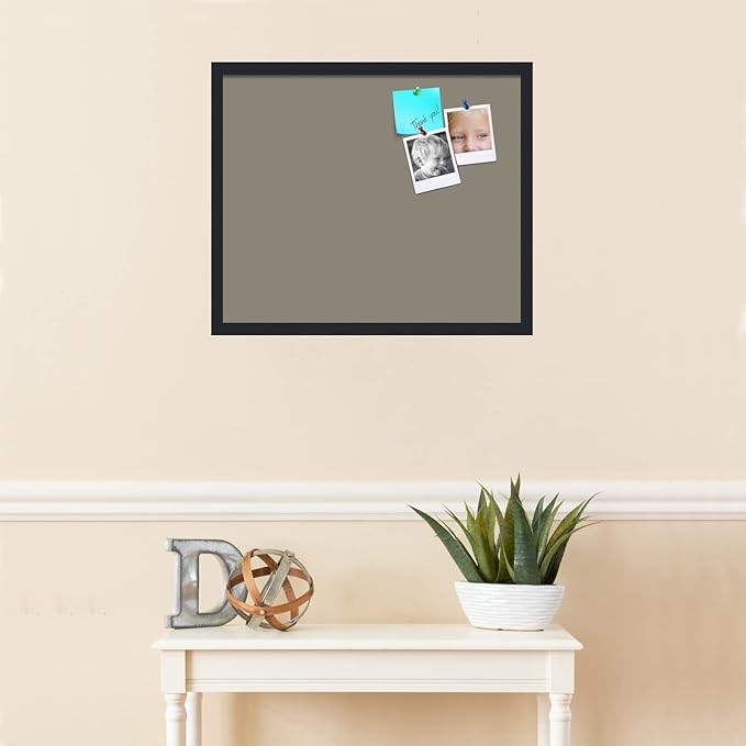 PinPix 24x20 Inch Cork Bulletin Board. This Decorative Framed Pin Board Comes with Pewter Design and a Satin Black Frame. Ideal for Home Office Decor or Message Board (PinPix-1812)-DeskLoop Office