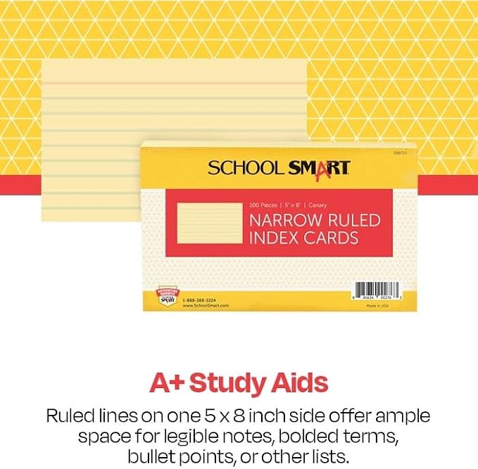 School Smart Ruled Index Cards, 5 x 8 Inches - Image 5