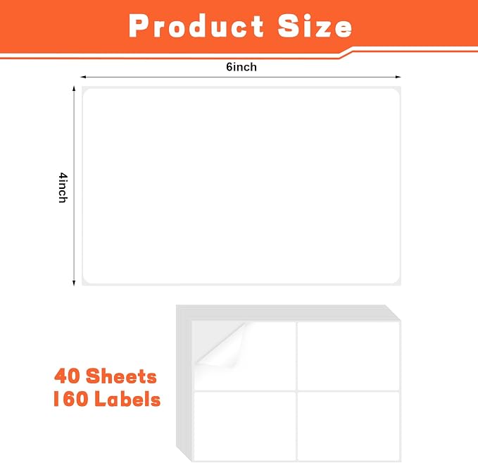 160 Pcs Labels for Storage Bins, 4x6 Inch Large Removable Label Easy Peel Off - Image 2