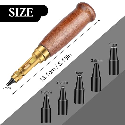 TLKKUE Adjustable Leather Hole Punching Tool Automatic Puncher - Image 2