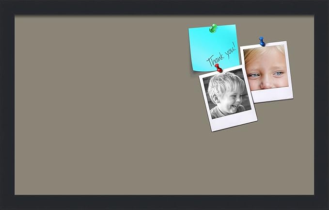 PinPix 20x12 Inch Cork Bulletin Board. This Decorative Framed Pin Board Comes with Pewter Design and a Satin Black Frame. Ideal for Home Office Decor or Message Board (PinPix-1812)-DeskLoop Office