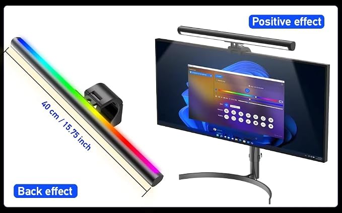 RGB Computer Light Bar， LED Monitor Lamp Screen Light Bar, Adjustable Monitor - Image 9