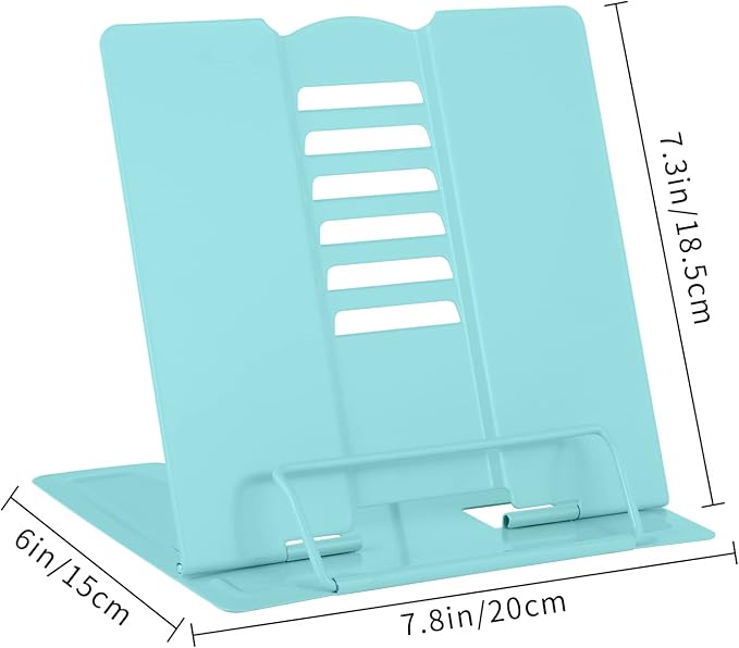 MSDADA Desk Book Stand Metal Reading Rest Book Holder Adjustable Cookbook - Image 5