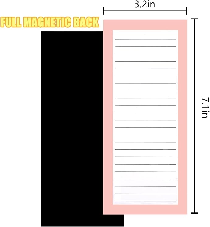 4 Pack Magnetic Notepads for Refrigerator, Grocery List Large Magnet Pad for - Image 3