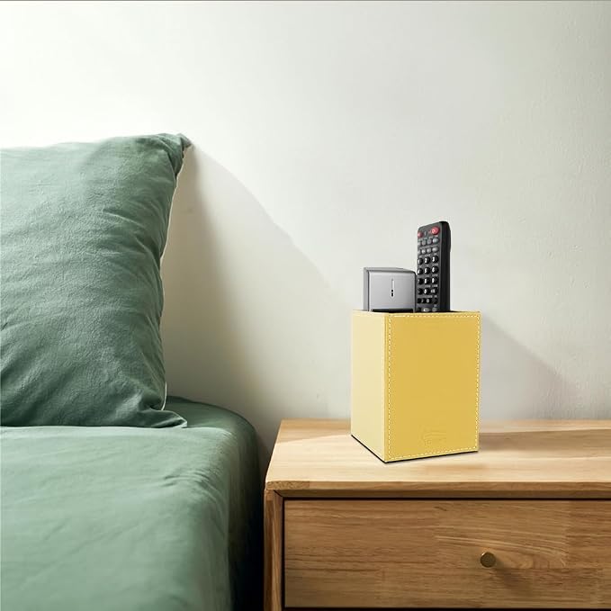 Pen Pencil Holder Cup Container PU Leather Desk Organizer Stand Decor Brush - Image 6