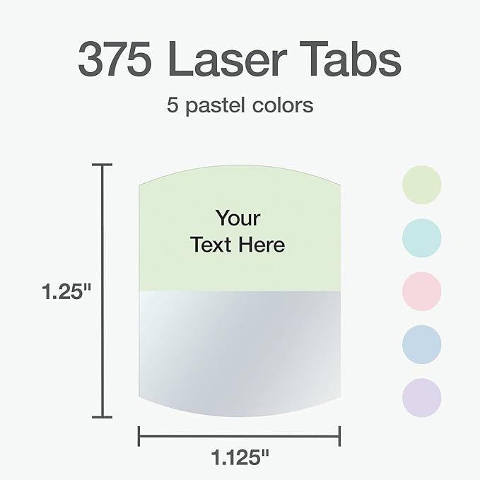 Redi-Tag Laser Printable Tabs, Permanent Index Tabs, Customizable Adhesive - Image 2