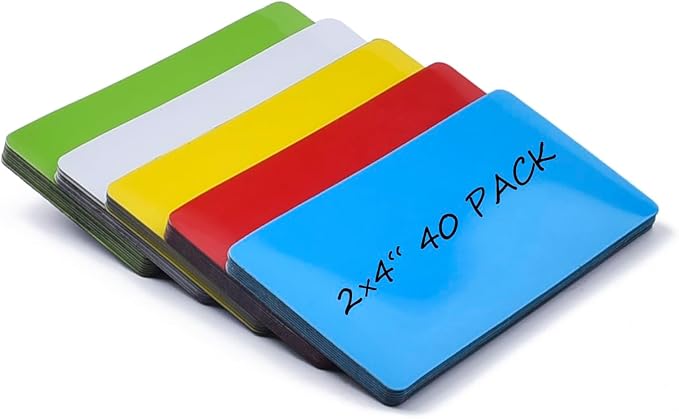 Realth Dry Erase Magnetic Labels Multicolor 2'' × 4'' 40 Pcs Reusable | by Realth