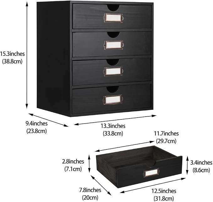 Wooden Storage Box Rustic Desktop Organizer - Image 3