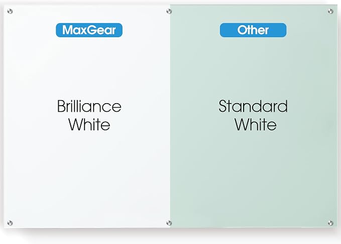 MaxGear Glass Whiteboard Tempered Magnetic Dry Erase Board 72 x 48 Inch Ultra - Image 2