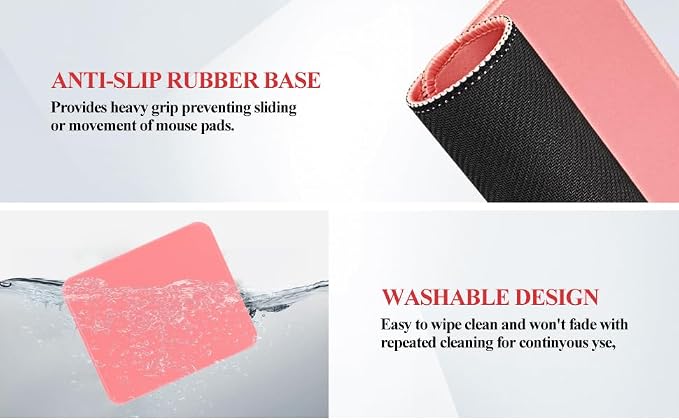 Mouse Pads, Light Pink Standard Mouse Pads, Office and Gaming, Stitched Edges - Image 7