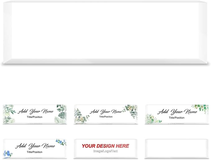 Custom Name Plate for Desk Personalized Acrylic Blocks Customizable Logo Name by OHAJPAK
