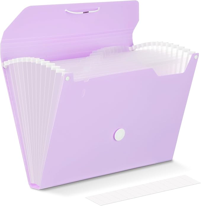 Comix Accordion File Organizer, 13 Pocket, A4/Letter Size Documents, Includes by Comix