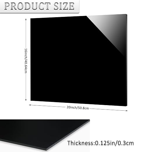 2 Pieces Black Acrylic Sheet, 16 x 20 Inch 1/8 Inch Thick, Home Decor, Display - Image 2