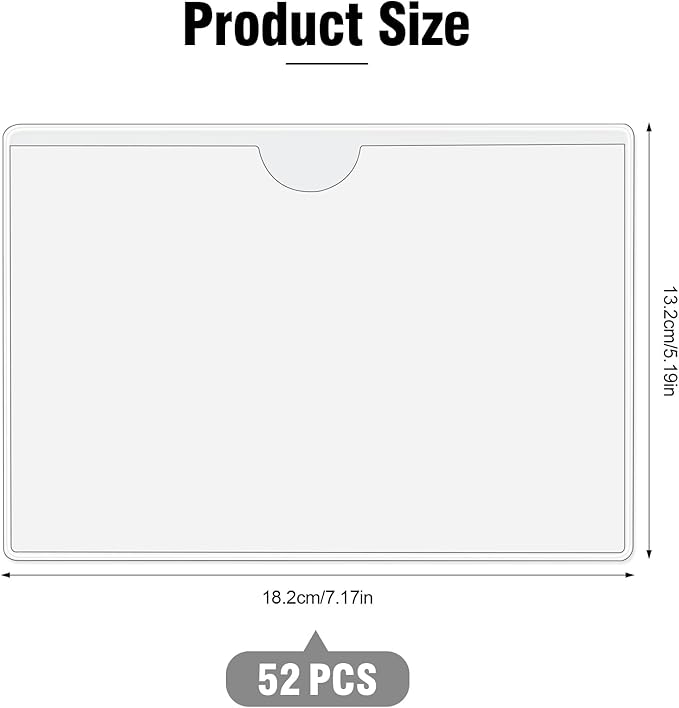 52 Pcs 5" x 7" Self Adhesive Index Card Pockets Label Pockets - Image 2