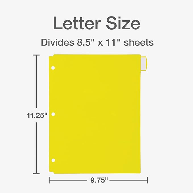 Oxford Plastic Binder Dividers for 3 Ring Binder, Durable Plastic-Binder Divider - Image 2