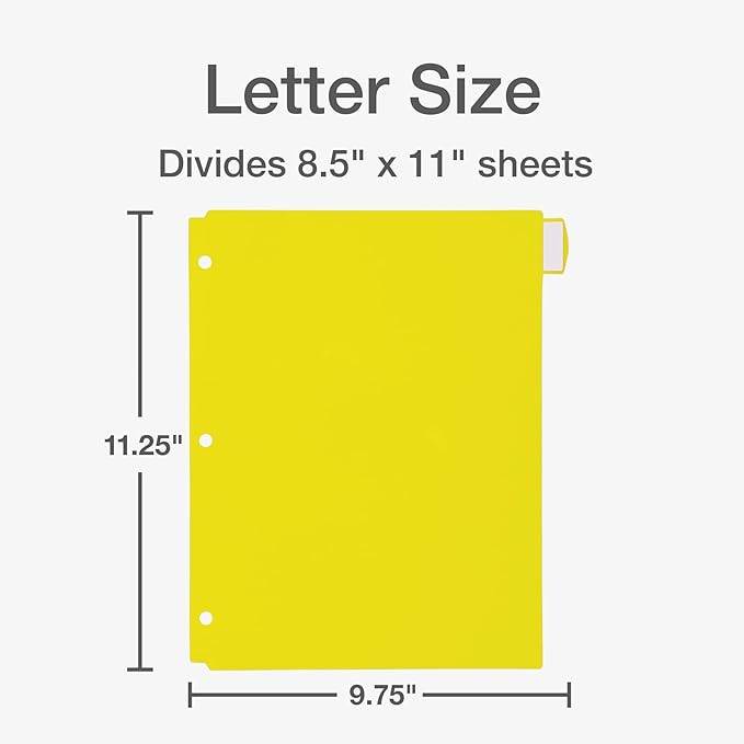 Oxford Plastic Binder Dividers for 3 Ring Binder, Durable Plastic Binder Divider - Image 2