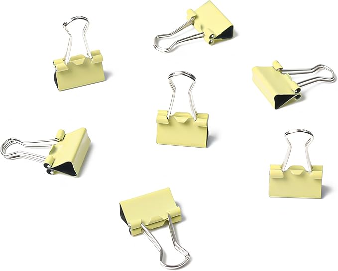 50 Pack Small Yellow Binder Clips 3/4 Inch, Colored Little Paper Clamps - Image 5