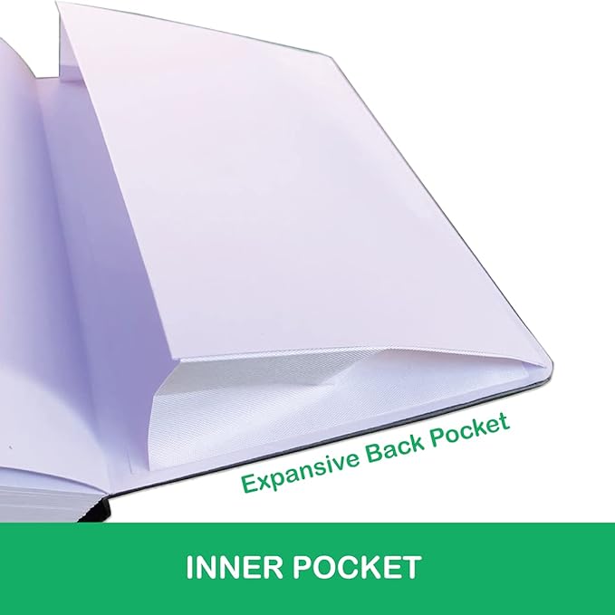 Dotted Notebook Journal 180GSM Bamboo Thick White Paper 160 Pages 5 * 5MM Dot Grid, Lay Flat Binding,Colored Silver Edges, Bookmarks and Expandable Back Pocket (BKP-5)