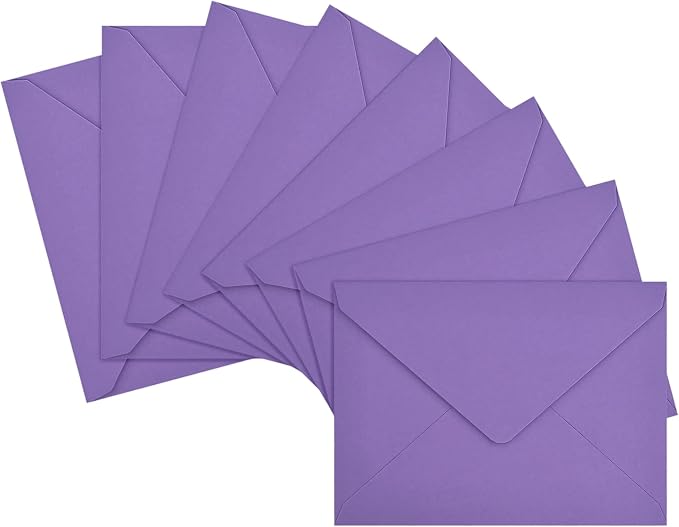 50 Pack A7 Envelopes, Dark Purple Greeting Card Envelopes Self Seal, 5.24 x by LIKAJON