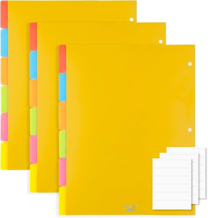 Mr. Pen- Dividers for 3 Ring Binder, 3 Sets, Letter Size | Bright Colors by MrPen