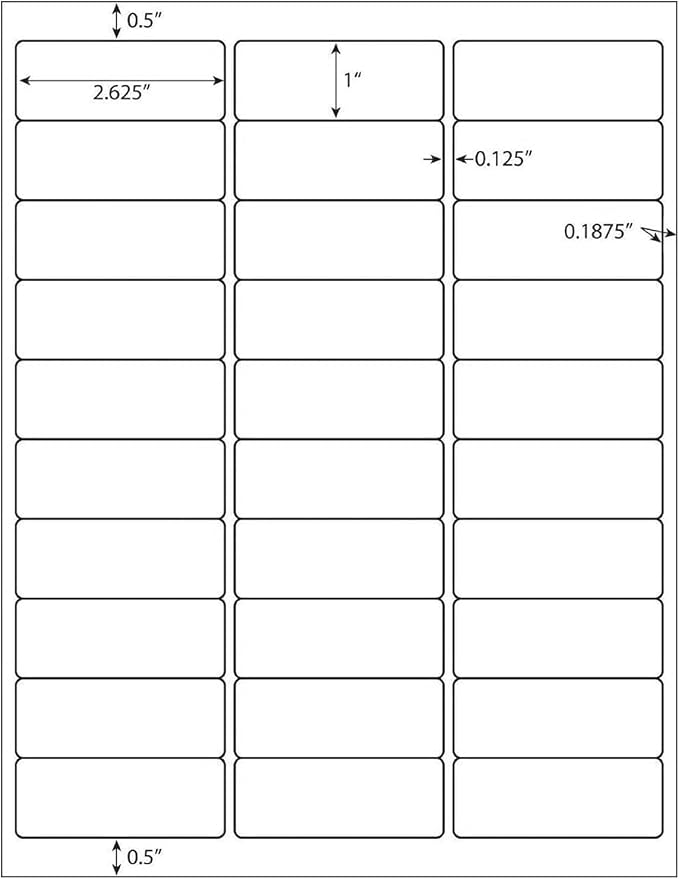 1" X 2-5/8" Address Labels 30 Per Sheet Sticker Paper by LabelMore