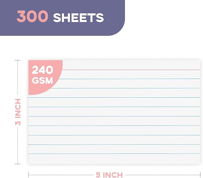 Heavy Weight White Index Cards 3x5 300 Pack - Image 2