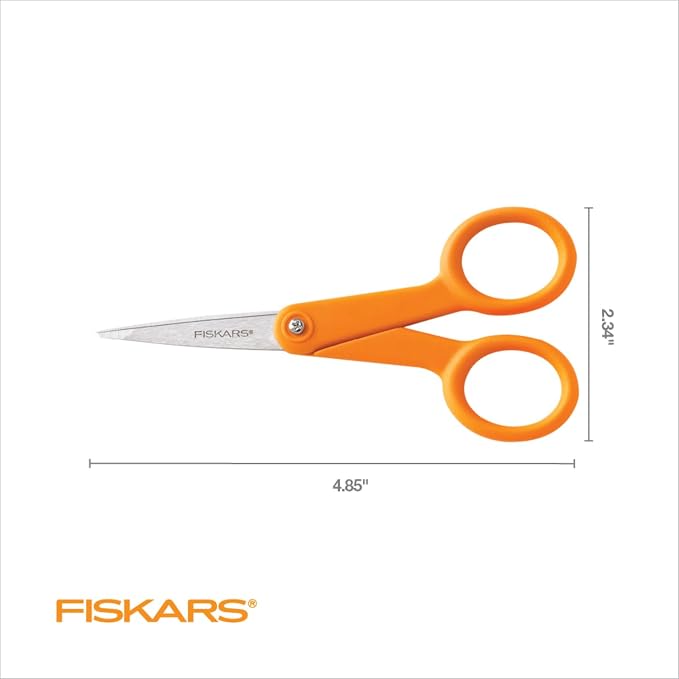 Fiskars Premier No. 5 Micro-Tip Orange-Handled Fabric Scissors, Double Loop - Image 4
