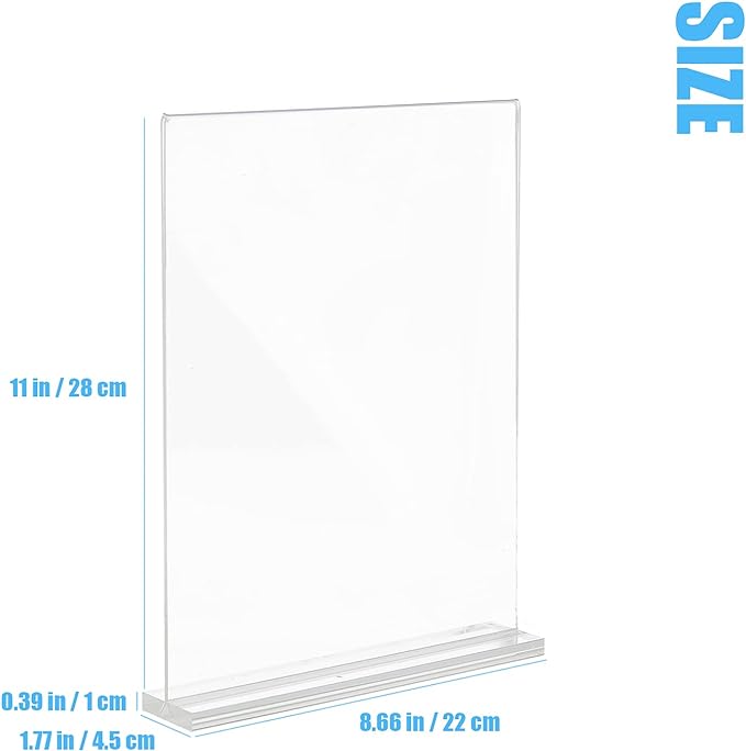 Lechay 3 Pack Acrylic Sign Holder, 8.5 x 11 inches Clear Table Menu Display - Image 2