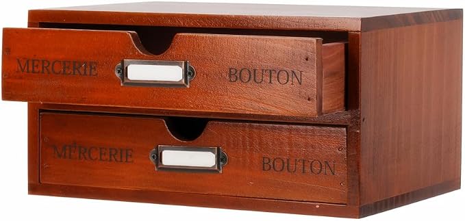Wooden Storage Box Rustic Desktop Organizer by PACKGILO