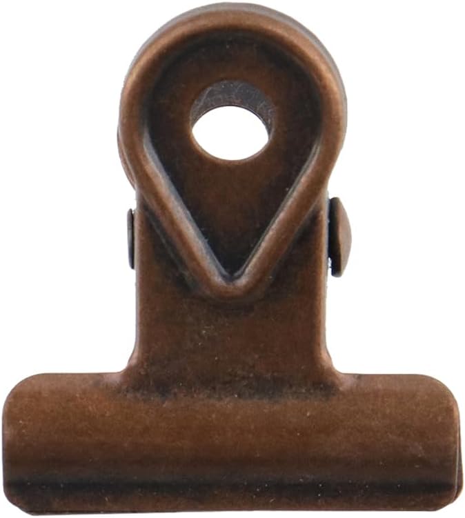 Xiaoyztan Mini Clips, 20mm Wide Red Bronze Bulldog Clips Paper Clip Binder Bull - Image 2