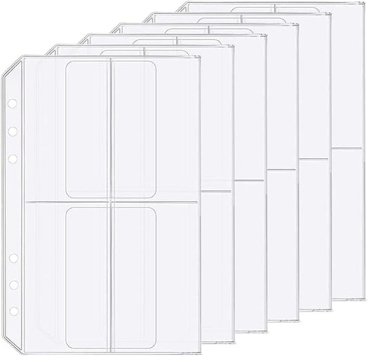 6 Pack A5 6 Holes Binder 4 Pockets Plastic Binder Folders Waterproof 6 Holes by Zelten